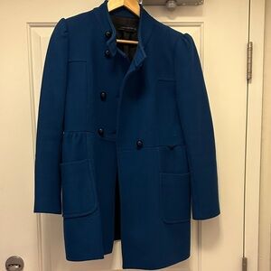 Zara Royal Blue High-Collar Pea Coat
